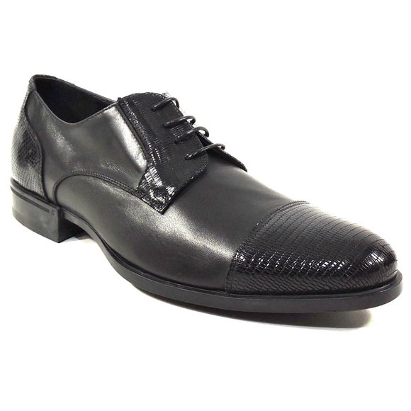 LUIGI TRAINI ?? MEN\'S BLACK SOFT LEATHER OXFORD SHOES main image 5
